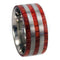 Bloodwood, Titanium Pinstripes 10mm Comfort Fit Titanium Wedding Band, Size 9.25