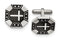 Stainless Steel Matte Black-IP-Plated Cross Octagon Cuff Links