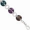 Black Ti, Sterling Silver Anodized Multi-Color 21mm Link Bracelet, 8"