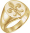 14k Yellow Gold Fleur de Lis Signet Ring, Size 16.5