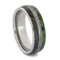 Gibeon Meteorite, Dinosaur Bone, Green Box Elder Wood 7mm Comfort-Fit Titanium Band