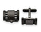 IP- Plated Stainless Steel Polished Black Cuff Links, 10X18MM