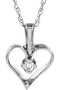 Petite 14k White Gold Diamond Heart Necklace (GH Color, I1 Clarity, .03 Cttw)