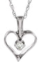 Children's Diamond Heart 14k White Gold Necklace (GH Color, I1 Clarity, .03 Cttw)