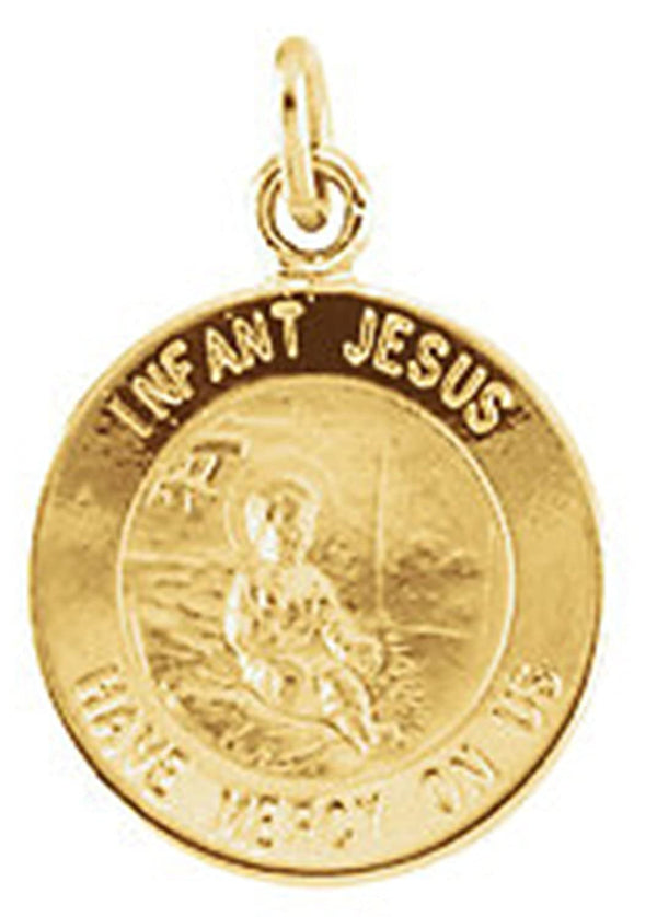 14k Yellow Gold Infant Jesus Medal (12 MM)