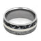 Gibeon Meteorite, Black and White Composite Mokume, 14k White Gold 8mm Comfort-Fit Titanium Wedding Band