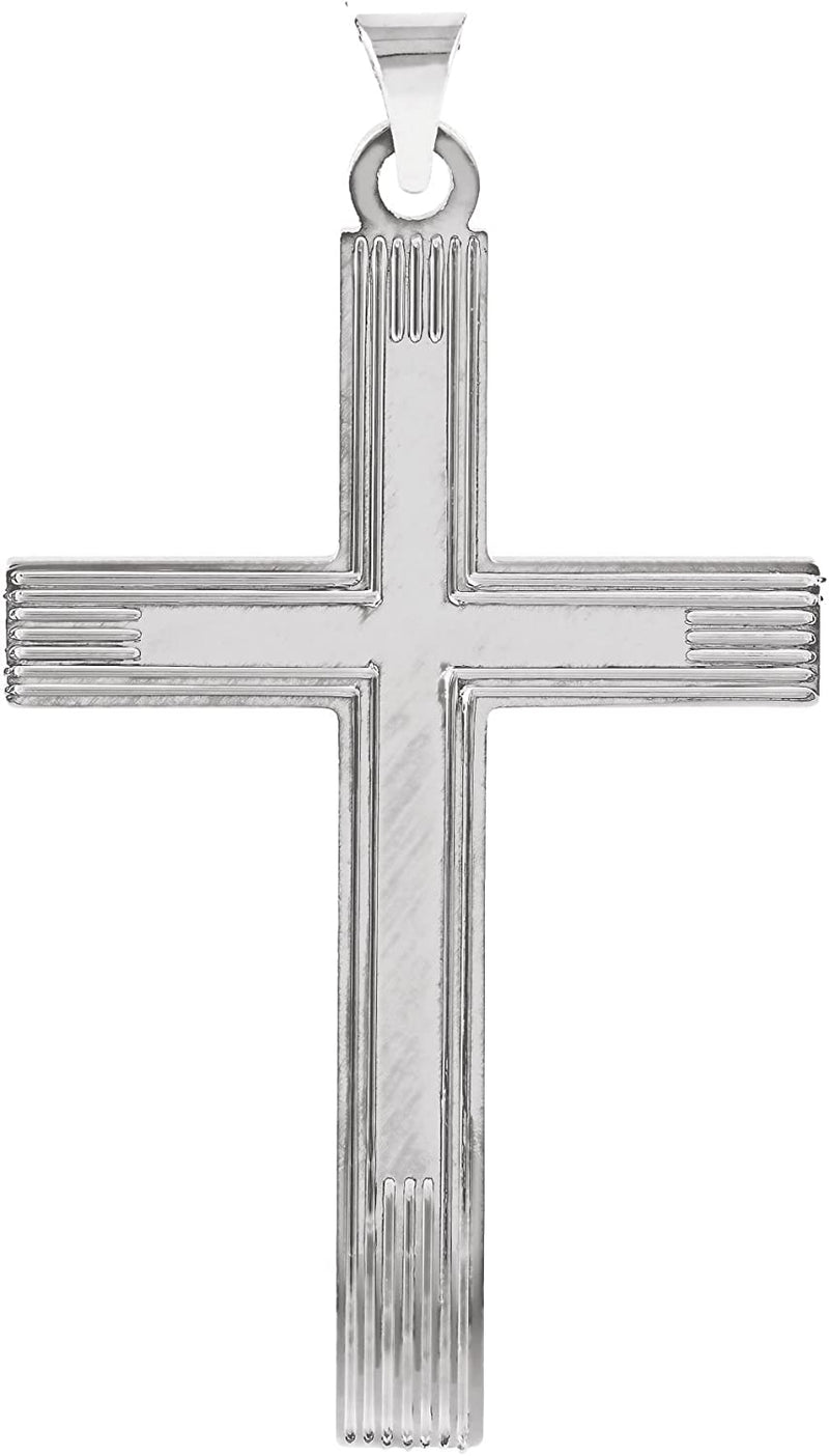 Cross with Embossed Cross Inside the Cross Sterling Silver Pendant