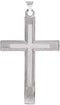 Childrens Rhodium Plate 14k White Gold Cross Pendant with Embossed Cross Inside the Cross