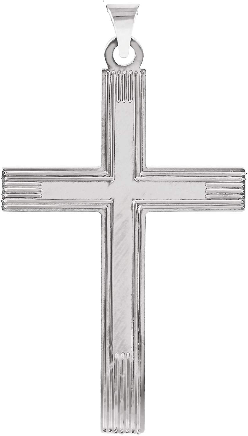 Cross with Embossed Cross Inside the Cross 14k White Gold Pendant – The ...