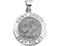 Rhodium Plated 14k White Gold Hollow Round St. Joseph Medal (18.25 MM)