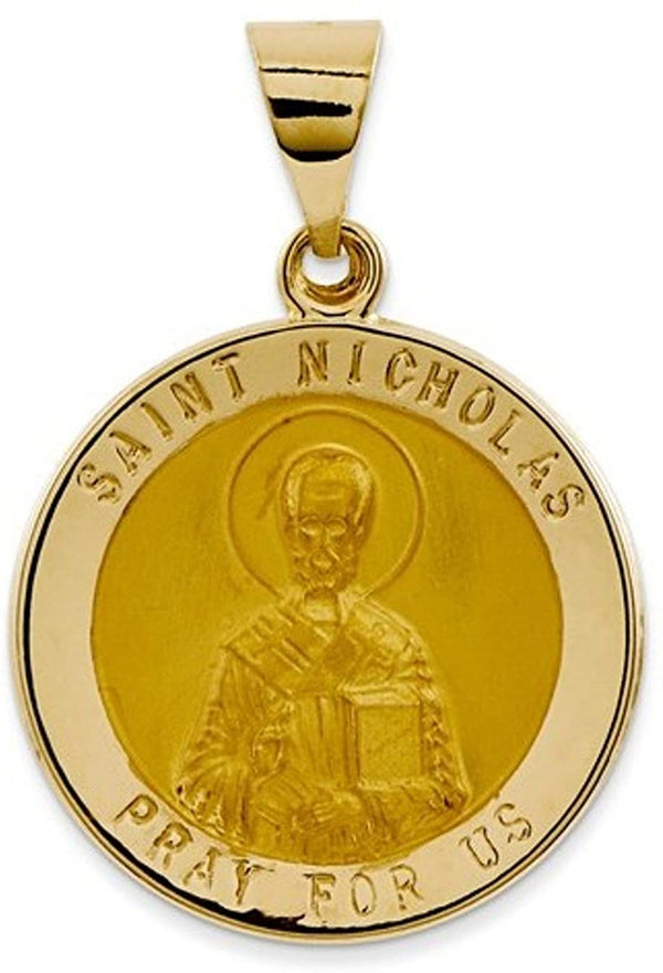 14k Yellow Gold St. Nicholas Medal Pendant (21X19MM)