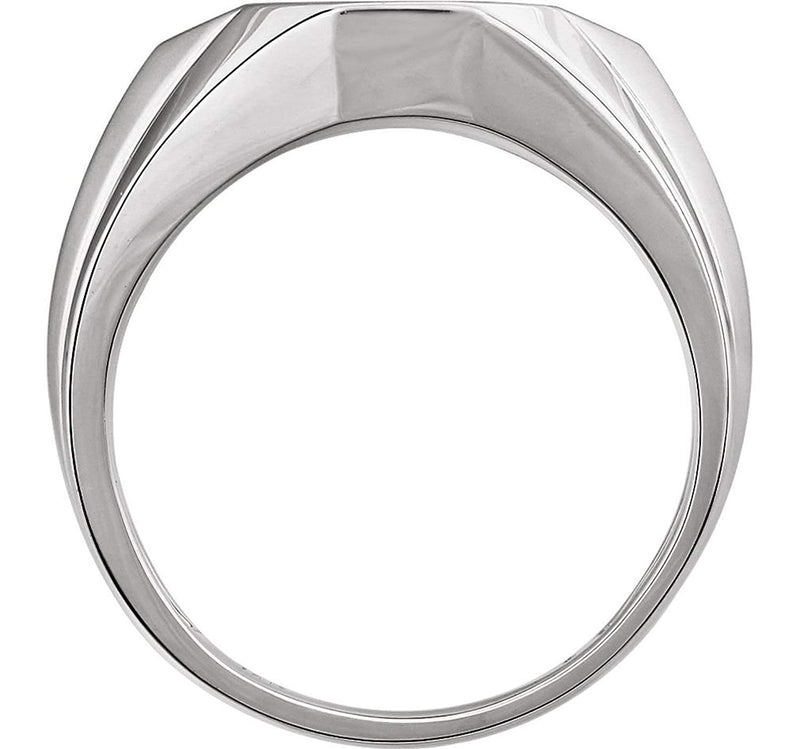 Men's Diamond Cross Rhodium Plate 14k White Gold Ring, Size 10 (1/4 Cttw, HIJ Color,SI2-I1 Clarity)