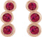 Ruby Three-Stone Ear Climbers, 14k Rose Gold