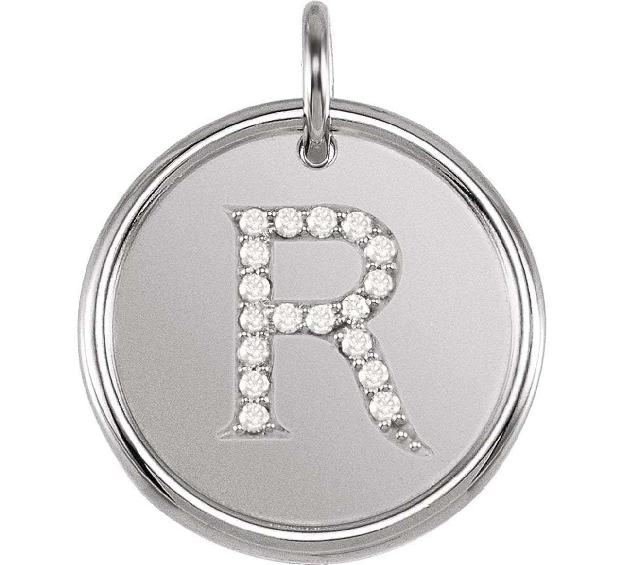 Diamond Initial "R" Necklace, Sterling Silver 18" (0.1 Ctw, Color GH, Clarity I1)