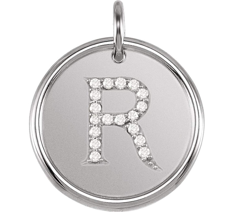 Diamond Initial "R" Necklace, Sterling Silver 18" (0.1 Ctw, Color GH, Clarity I1)
