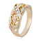 Men's 4-Stone Diamond Wedding Band, 10k Yellow Gold, 12k Pink and Green Gold Black Hills Gold Motif (.125 Ctw)