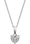 Diamond Cluster Heart 14k Rhodium Plate White Gold Pendant Necklace, 18" (1/5 Cttw)