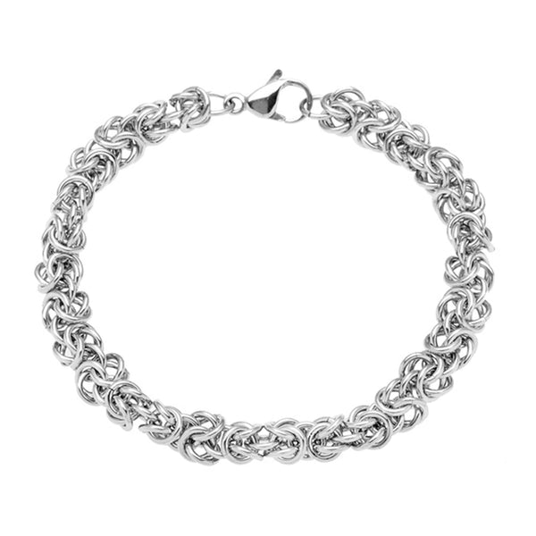 Men's Stainless Steel Byzantine Chain Bracelet, 8.5"