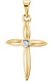 Diamond Cross 14k Yellow Gold Pendant