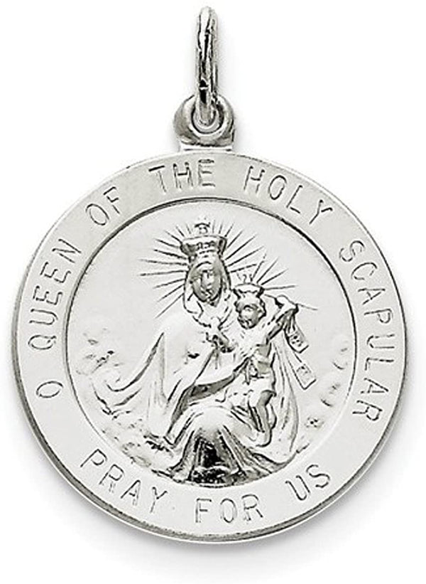 Sterling Silver Queen of the Holy Scapular Medal (30X20MM)