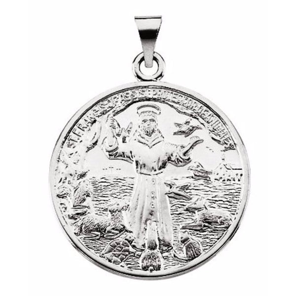 Sterling Silver St. Francis of Assisi Medal (26 MM)