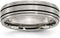 Satin-Brushed Grey Titanium, Enameled 6mm Flat Band, Size 6.5