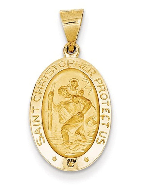 14k Yellow Gold St. Christopher Medal Pendant (22X14MM)