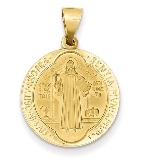 14k Yellow Gold Saint Benedict Medal Pendant (21X19MM)