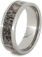 Deer Antler Inlay 8mm Comfort-Fit Titanium Band, Size 6.75