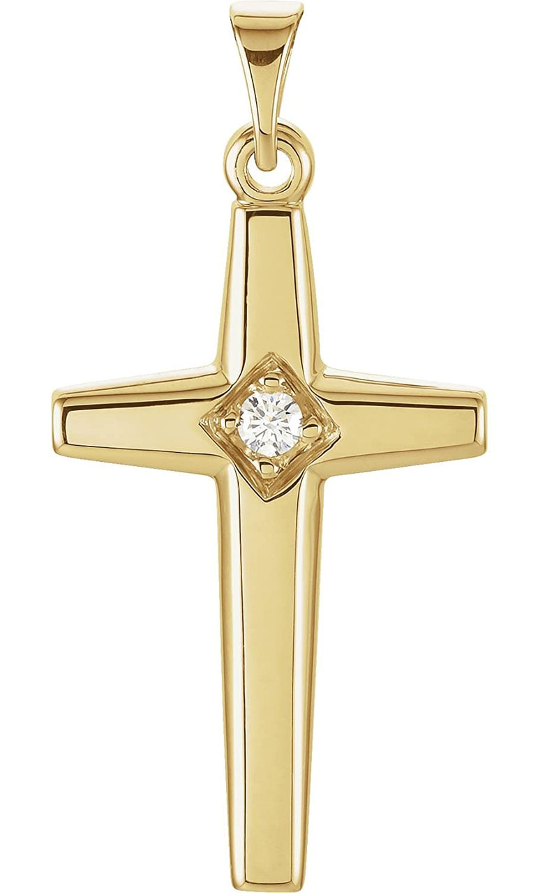 Diamond Cross 14k Yellow Gold Pendant