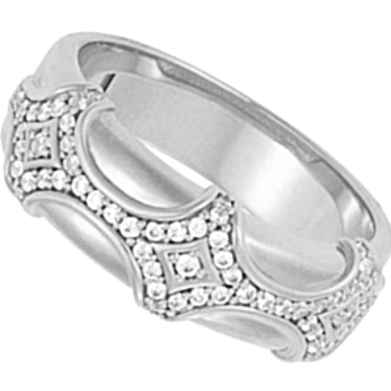 Men's Diamond Rhodium Plate 14k White Gold Regal Ring, (.50 Cttw, GH Color, I1 Clarity)