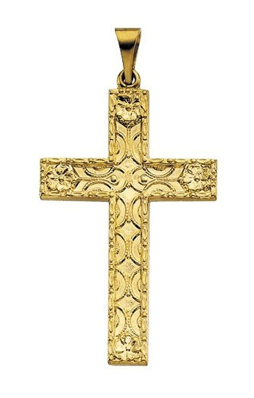 Filligree Cross 14k Yellow Gold Pendant (31.50X20MM)