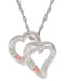 Ave 369 Double Heart Pendant Necklace, Sterling Silver, 12k Green and Rose Gold Black Hills Gold Motif, 18''