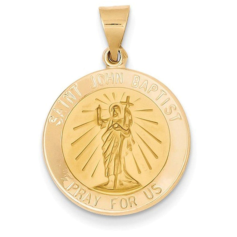 14k Yellow Gold St. John Baptist Medal Pendant (21X18MM)