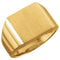 Men's 18k Yellow Gold 14mm Brushed Square Signet Ring