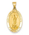 14k Yellow Gold Our Lady Of Guadalupe Medal Pendant (28X16MM)