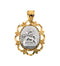 14k White and Yellow Gold Raphael Medal Pendant (19.25x16 MM)