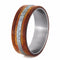 Gibeon Meteorite, Cedar Wood, Tulip Wood 8mm Comfort-Fit Brushed Titanium Wedding Band