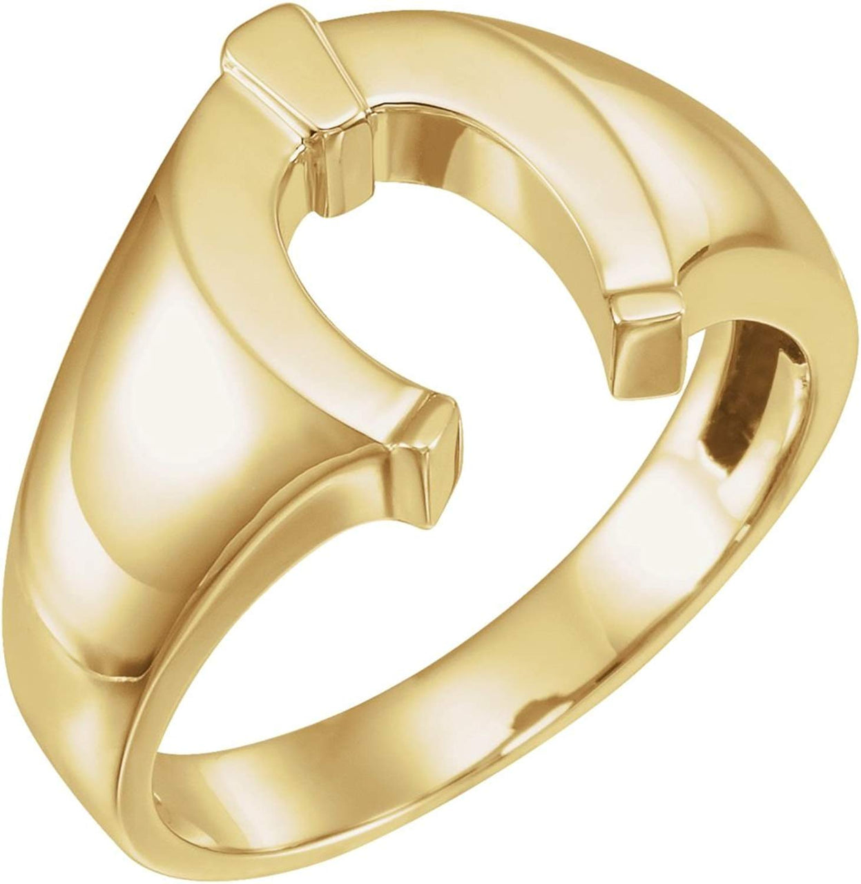 Men's Horseshoe Ring, 14k Yellow Gold, Size 10