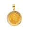 14k Yellow Gold Hollow Round Guardian Angel Medal (18.25x18.50 MM)