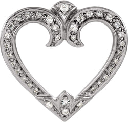 14k White Gold .25 Cttw. Diamond Heart Pendant