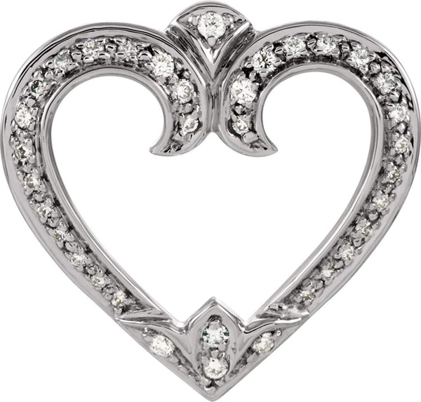 14k White Gold .25 Cttw. Diamond Heart Pendant