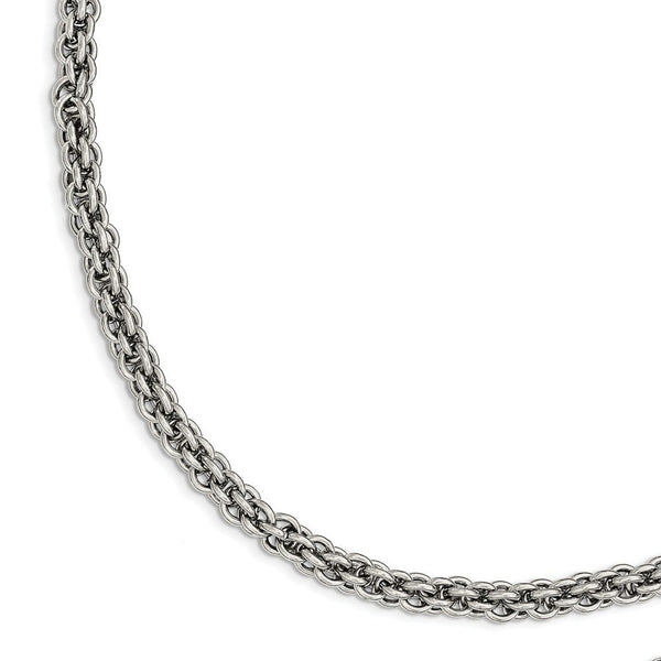 Men's Polished Stainless Steel Link Bracelet, 9"