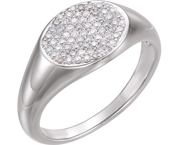Diamond Pave Ring, Sterling Silver (1/3 Ctw, Color G-H, Clarity I1), Size 6