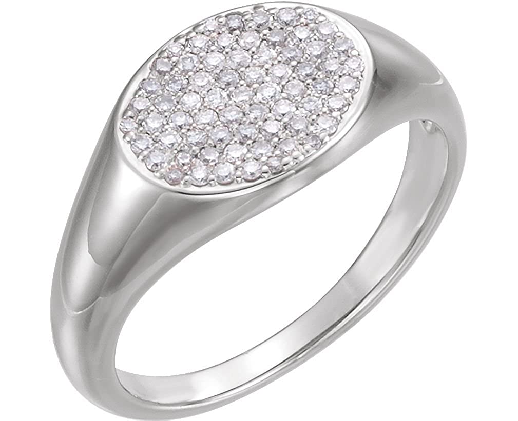 Platinum Diamond Pave Ring, (1/3 Ctw, Color G-H, Clarity SI2-SI3), Size 6