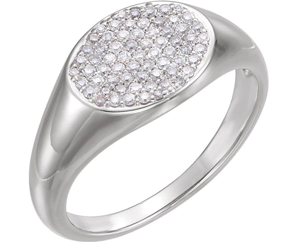 Diamond Pave Ring, Rhodium-Plated 14k White Gold ( 1/3 Ctw, Color G-H, Clarity I1 ), Size 6.25