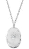 Oval Diamond Cross Sterling Silver Locket Pendant Necklace, 18" (.015 Ct.)