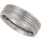 8mm Titanium Ridged Polished Band Sizes 7 to 12.5