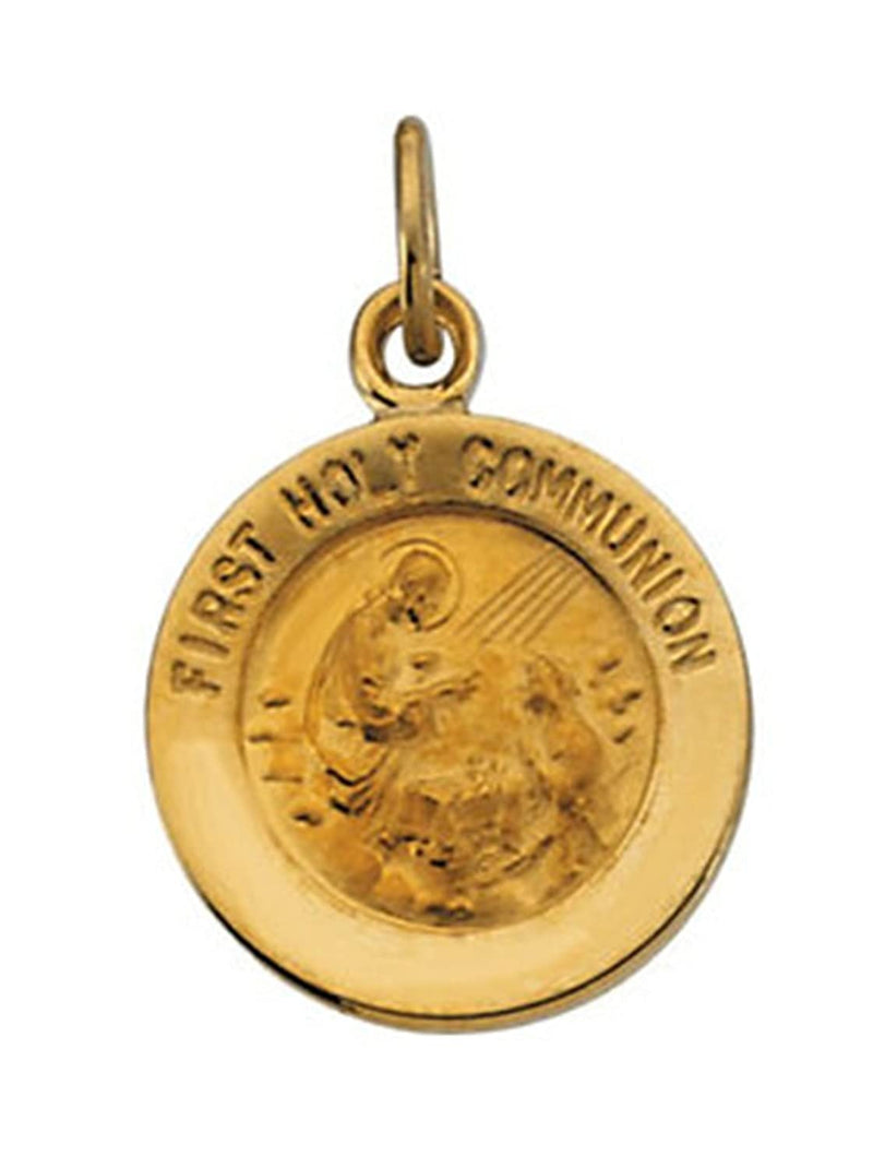 14k Yellow Gold First Communion Medal (18 MM)