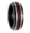 Edward Mirell Black Titanium Stepped Red Carbon Fiber 8mm Comfort-Fit Band